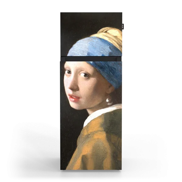 Design koelkast medium formaat met Het Meisje met de parel van Vermeer – Art collectie van Nunki