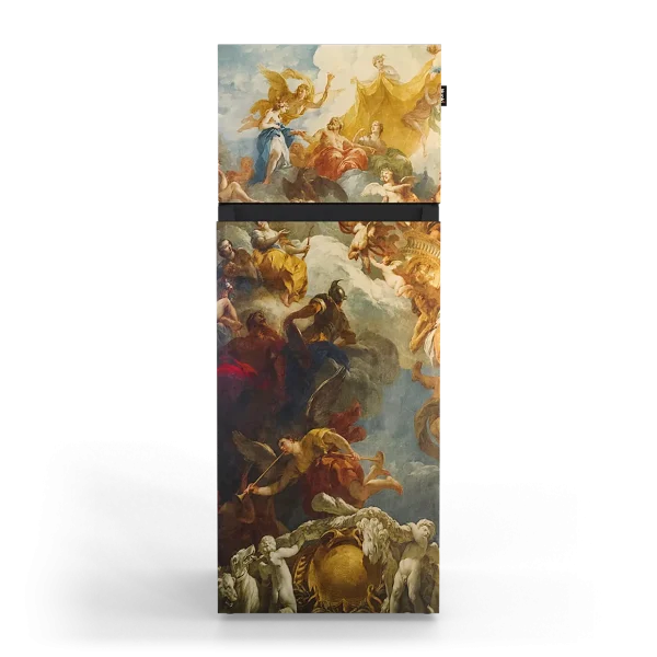 Design koelkast medium formaat met plafondschildering van Versailles – elegant en historisch kunstwerk